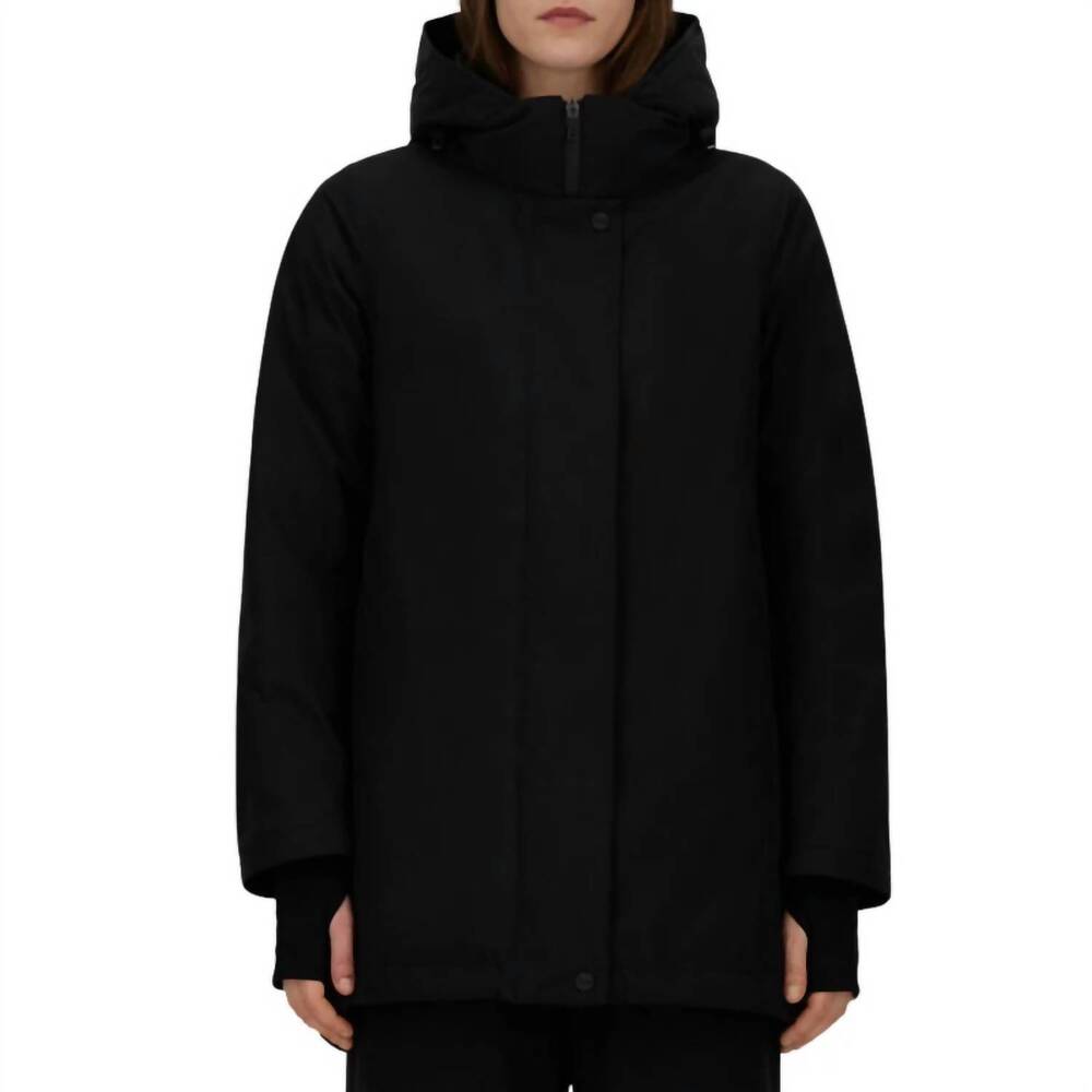 NEW HERNO hooded a-shape 2-layer windstopper jacket in black